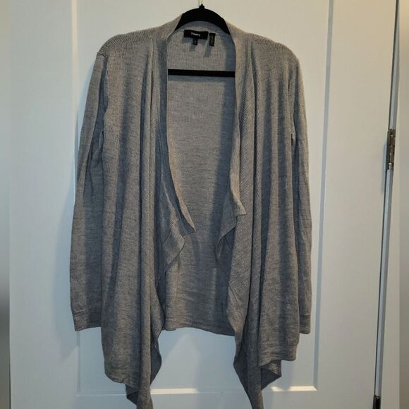 Theory Merino Wool Open Cardigan Small Gray - Picture 3 of 11